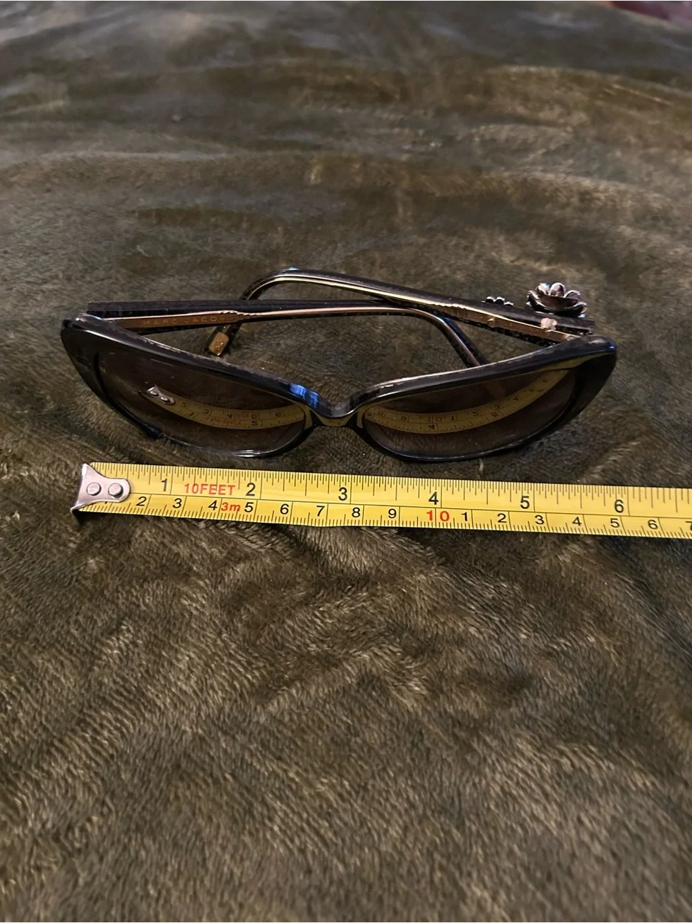 Marc Jacobs 347/S Daisy Flower Accent Cat-Eye Sunglasses - Black